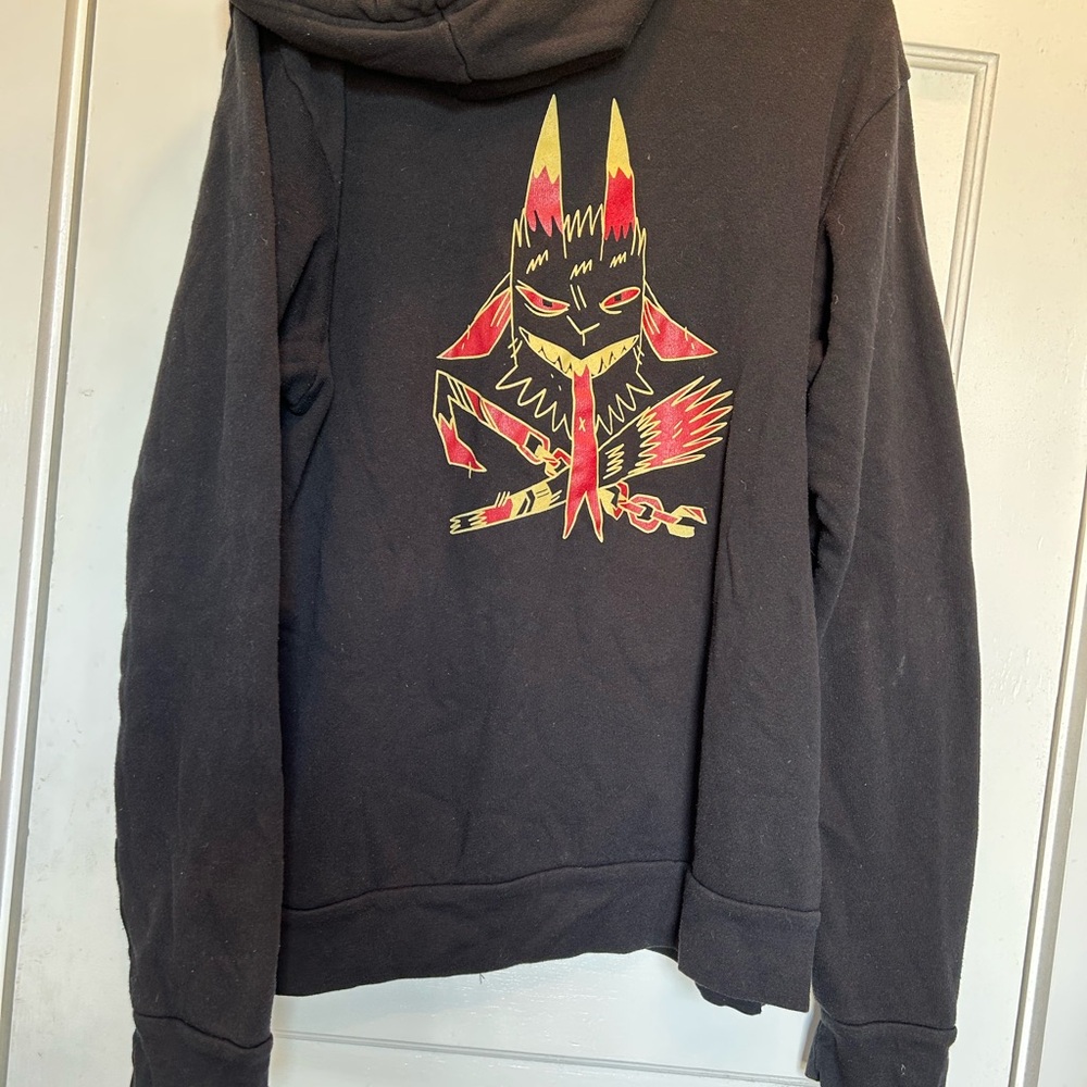 Black Graphic Hoodie with Krampus design